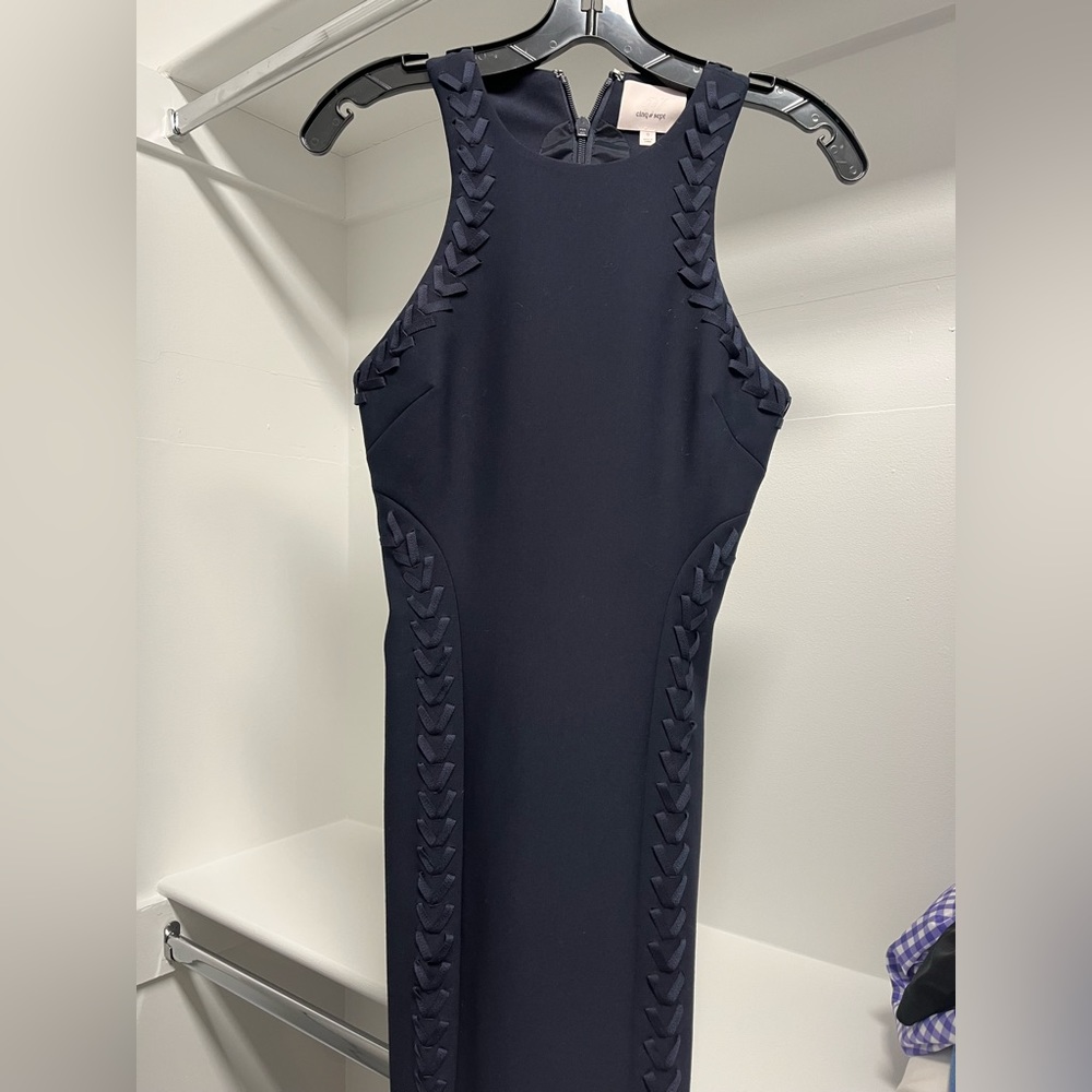 Size 0 Cinq a sept navy cocktail dress